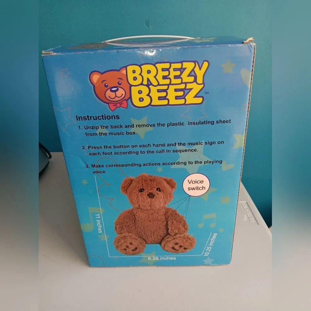 Play Brainy Breezy Beez Teddy Bear Ultra Soft Plushed Stuffed Animal NWOT